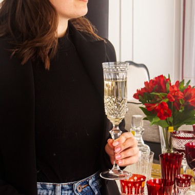 Taça Cristal Lapidado 68 P/Champagne Incolor Mozart 200ml