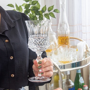 Taça Cristal Lapidado 69 P/Vinho Tinto Incolor Mozart 340ml