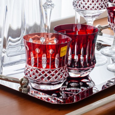 Copo Cristal Lapidado Mozart Whisky Vermelho 325ml