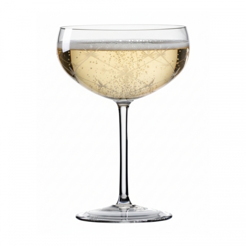 Taça de Cristal Lapidado P/Champagne Coupé  240ml