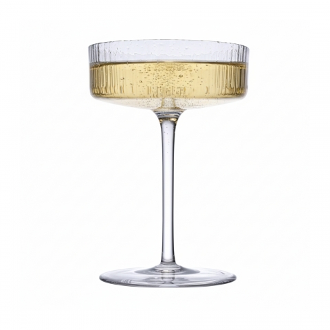 Taça Cristal Lapidado 14 P/Champagne Coupe Incolor
