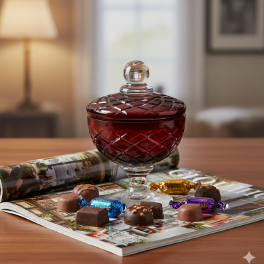 Compoteira de Cristal Lapid 33 Vermelho