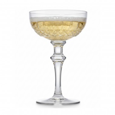 Taça de Cristal Lapidado 69 P/Champagne Coupe Vintage Incolor