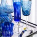 Taça Cristal Lapidado 66 P/Champagne Azul Escuro 210ml