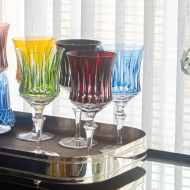 Taça Cristal Lapidado 66 P/Vinho Tinto Vermelho 300ml