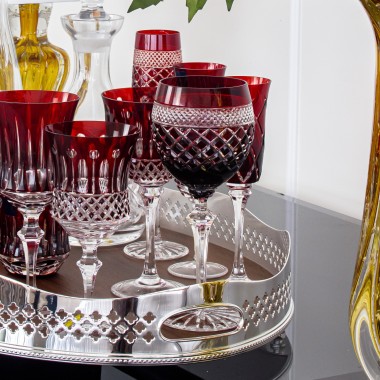 Taça Cristal Lapidado 79 P/ Vinho Tinto Vermelho 380ml