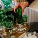 Taça Cristal Lapidado 66 P/Champagne Verde Escuro 210ml