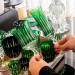 Taça Cristal Lapidado 66 P/Champagne Verde Escuro 210ml