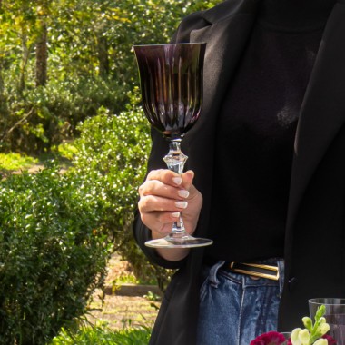 Taça 37 Cristal Lapidado 66 Vinho Tinto Ametista 350ml