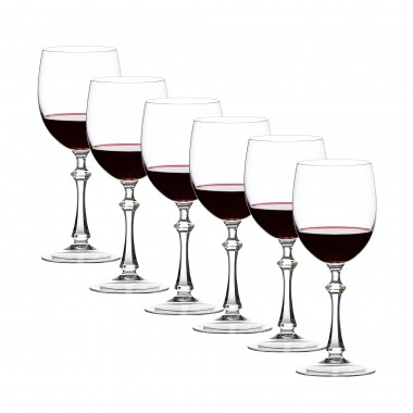 Kit 6 Taças de Cristal 24%pbo P/Vinho Tinto 310ml