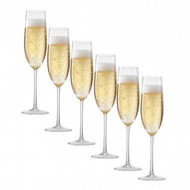 Kit 6 Taças de Cristal P/Champagne 235ml