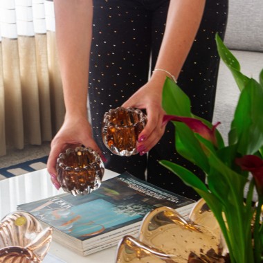 Cachepot Murano Liceu Pp Garnet