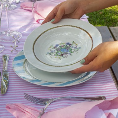 Prato Fundo Porcelana Floral Chic