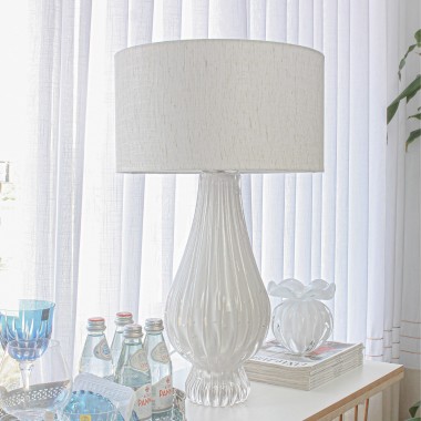 Cupula Abajur Cilindrica 40x22cm Cru