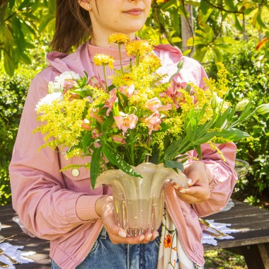 Vaso Murano Hallein Jade Rosa