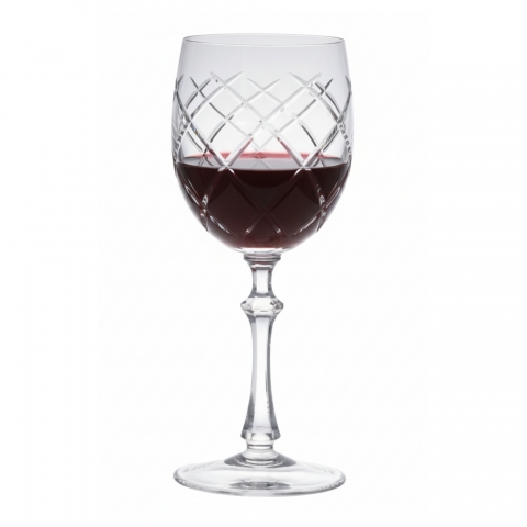 Taça Cristal Lapidado 33 P/Vinho Tinto Incolor Mozart 330ml