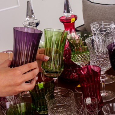 Copo Cristal Lapidado Long Drink Verde Claro 400ml