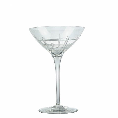 Kit 6 Taças de Cristal Lapidado 30 P/Martini Incolor