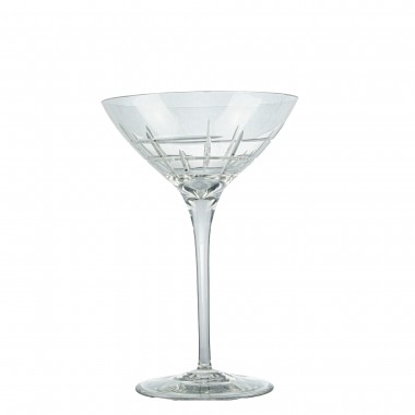 Kit 6 Taças de Cristal Lapidado 30 P/Martini Incolor