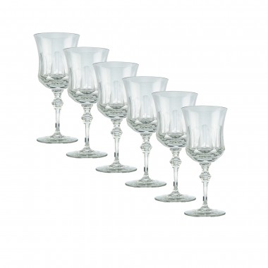 Kit 6 Taças de Cristal Lapidado 55 P/água Incolor