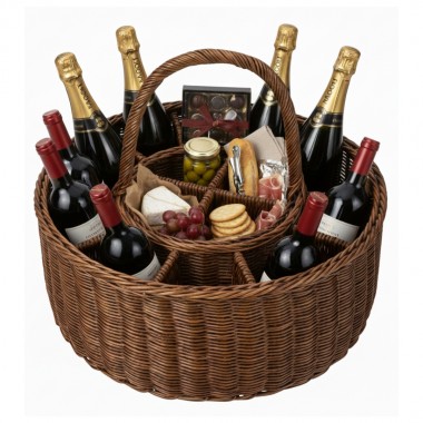 Cesta Grande Rattan para Vinho e Champagne