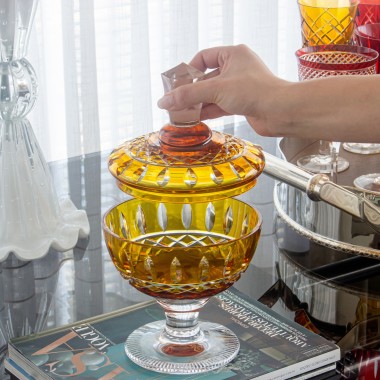 Compoteira de Cristal Lapid 15 Amarelo