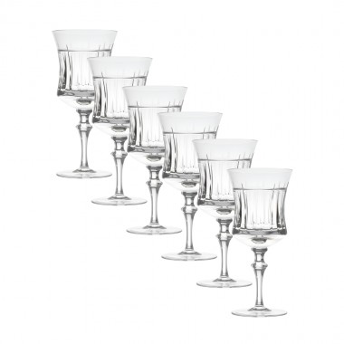 Kit 6 Taças de Cristal Lapidado P/água Incolor 400ml