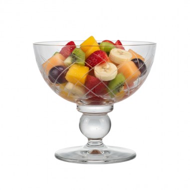 Kit 6 Taças de Cristal Lapidada 29 P/Sobremesa Incolor