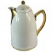 Garrafa Térmica de Porcelana Branco e Dourado