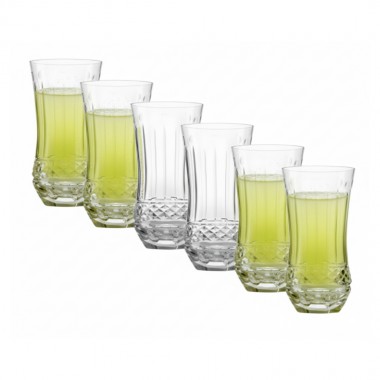 Kit 6 Copos de Cristal Lapidação 69 Incolor