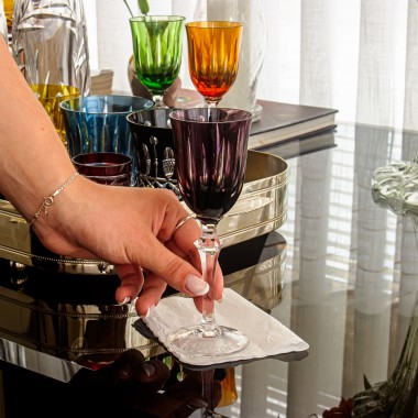 Taça Cristal Lapidado 66 Serenata Licor 110ml Ametista