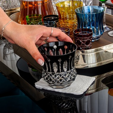 Copo Cristal Lapidado Mozart Whisky Preto 325ml