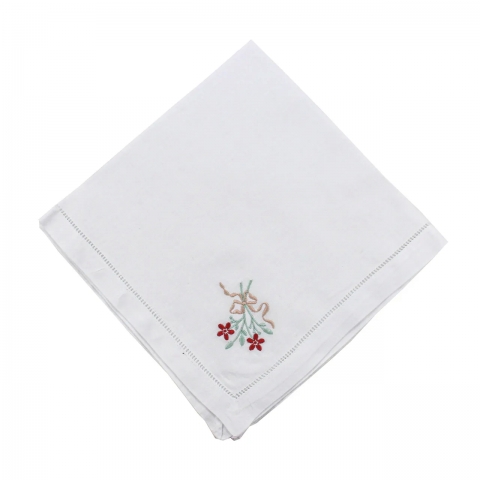 Guardanapo Maria Flor Avulso Linho Bordado