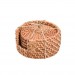 Porta Copos Circular Rattan Cerejeira 4 Peças
