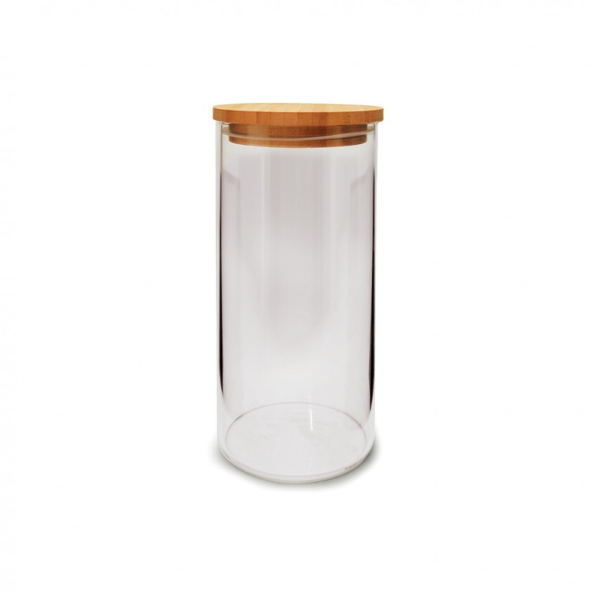 Pote Bahia de Vidro com Tampa Bambu 1,2l Pote Bahia de Vidro com Tampa Bambu 1,2l