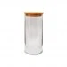 Pote Bahia de Vidro com Tampa Bambu 1,2l