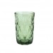 Conjunto 6 Copos Alto de Vidro Diamond Verde 350ml