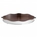 Bandeja Galeria Lisa Oval Média Aço Inox com Fundo de Madeira St James