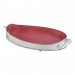 Bandeja Oval Prata Veneza C/Cord Palha Fundo Couro Vermelho St James