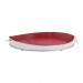 Bandeja Oval Prata Veneza C/Cord Palha Fundo Couro Vermelho St James