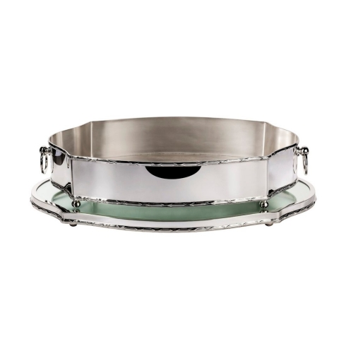 Centro de Mesa Prata Croise e Presentoir Espelhado St James