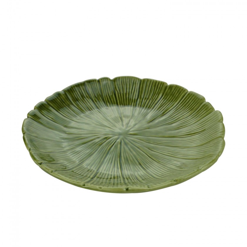 Prato Sobremesa Cerâmica Banana Leaf Verde Prato Sobremesa Cerâmica Banana Leaf Verde