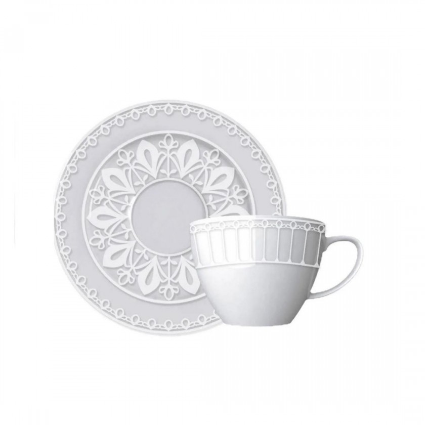 Xícara e Pires P/Café de Porcelana Palace Xícara e Pires P/Café de Porcelana Palace