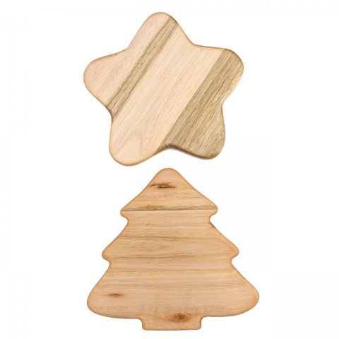 Conjunto 2 Tabuas de Madeira Coleção Natal