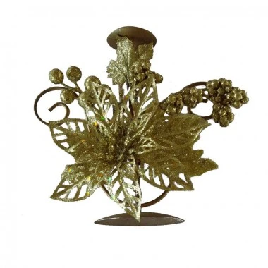Castiçal Decor Gliter Dourado