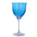 Taça de Cristal Azul Claro Lapidada 24% Pbo P/Vinho 370ml