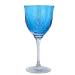 Taça de Cristal Azul Claro Lapidada 24% Pbo P/Vinho 370ml