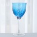 Taça de Cristal Azul Claro Lapidada 24% Pbo P/Vinho 370ml