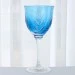 Taça de Cristal Azul Claro Lapidada 24% Pbo P/Vinho 370ml