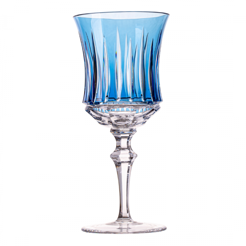 Taça Cristal Lapidado 66 P/água Azul Claro 360ml Taça Cristal Lapidado 66 P/água Azul Claro 360ml
